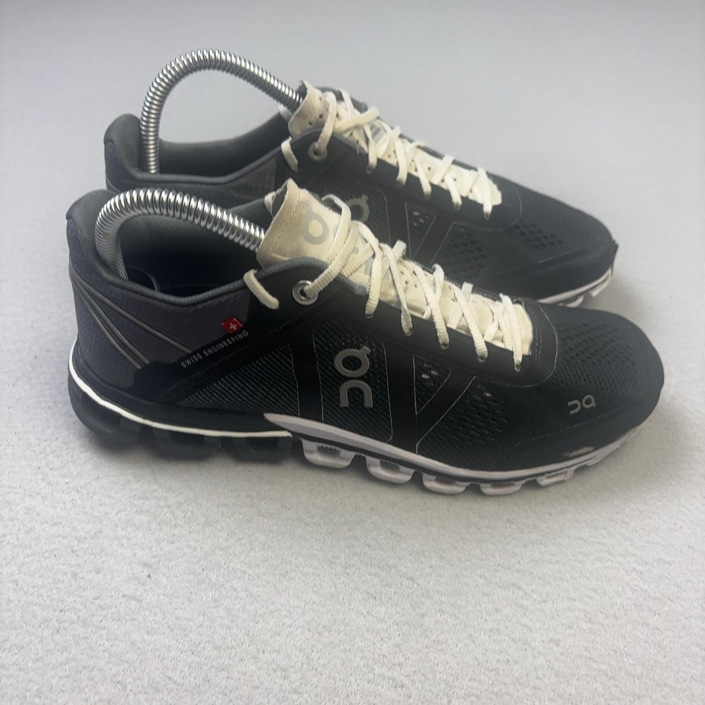 On Cloud Shoes Womens Size 7 Black Gray Running Sneakers CloudTec Mesh Athletic
